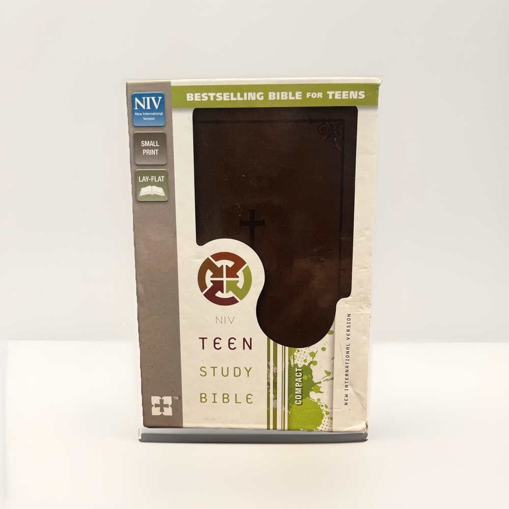 NIV, Teen Study Bible, Compact, Leathersoft, Brown Like New in Original Box READ